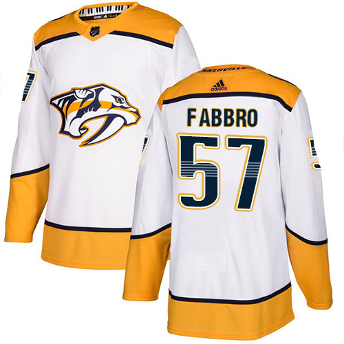 Adidas Predators #57 Dante Fabbro White Road Authentic Stitched Youth NHL Jersey